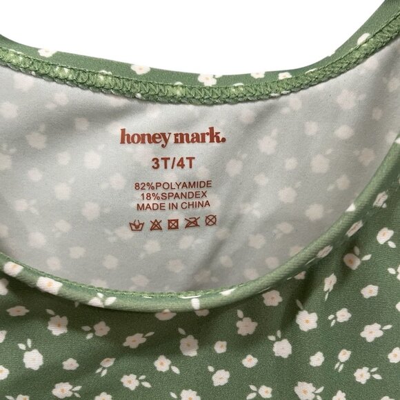 Green Polka Dot Girls Skater Dress 3T/4T By Honey Mark Lightweight & Comfortable - Picture 3 of 5